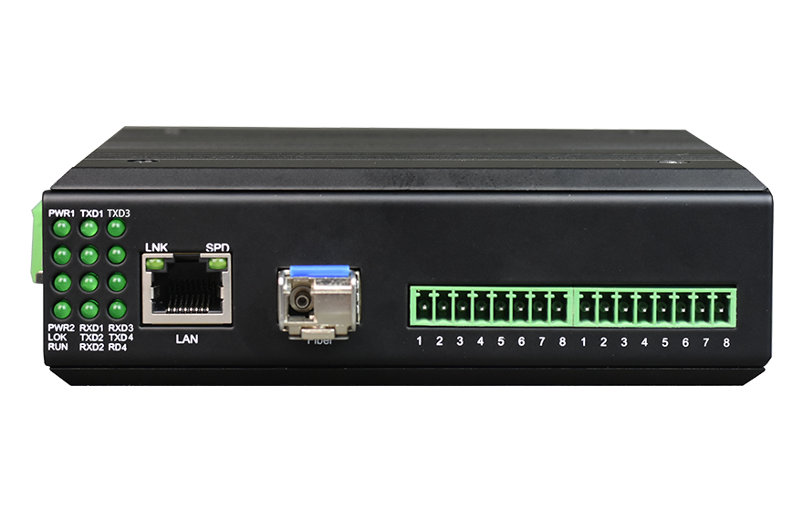 飛暢科技-工業軌式 1-4路串口服務器 (帶WEB與SNMP網管)
