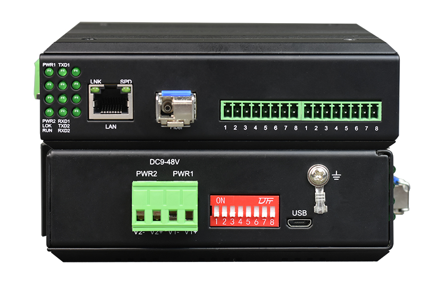 飛暢科技-工業軌式 2路串口服務器 (帶WEB與SNMP網管)