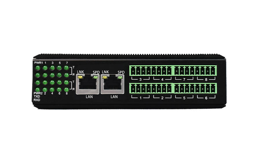 飛暢科技-工業軌式8路串口服務器(帶WEB與SNMP網管)